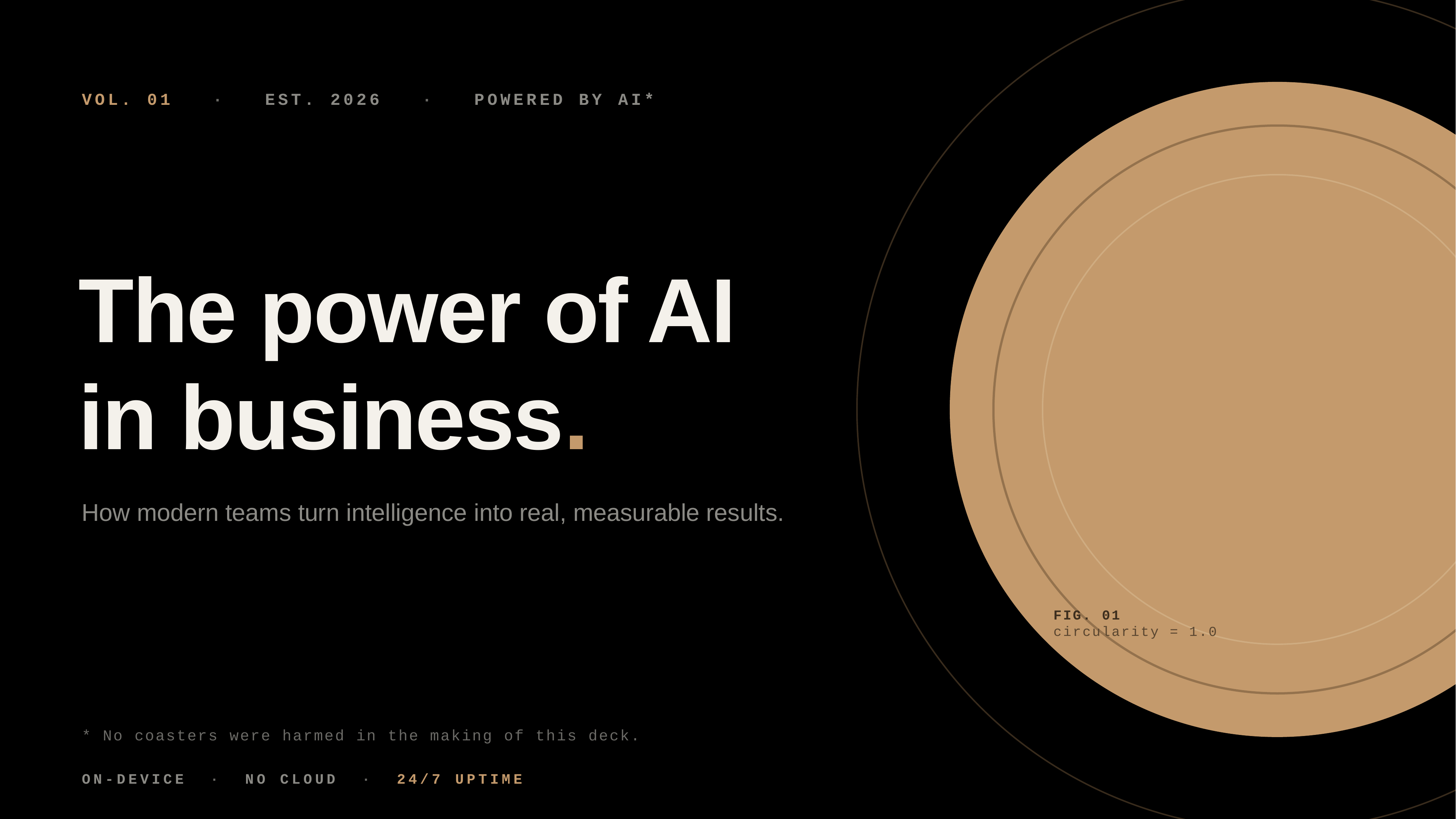 Example Mintmade slide: The power of AI in business